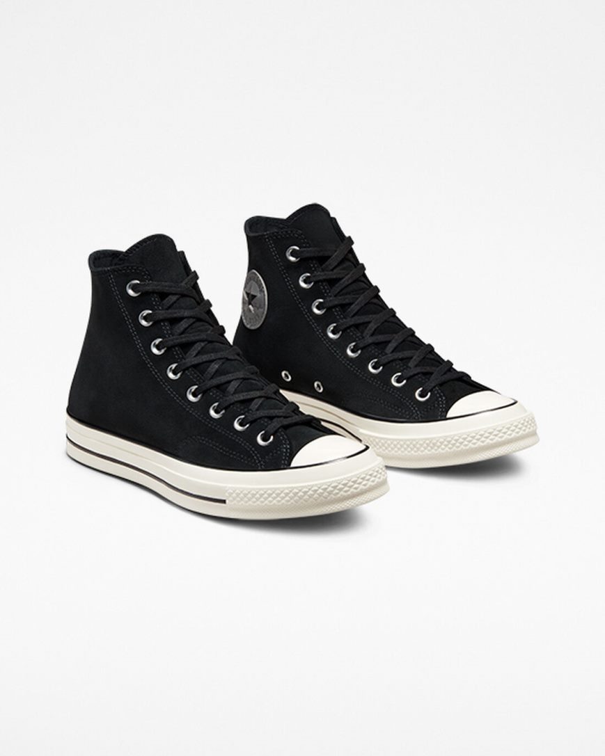 Dámské Boty Vysoké Converse Chuck 70 Semišové Černé | CZ JICL76